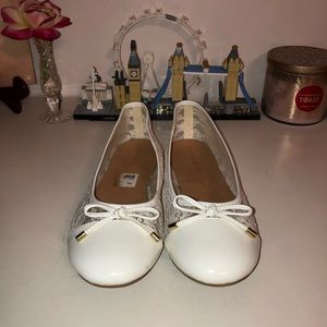 Women's White Lace Flats